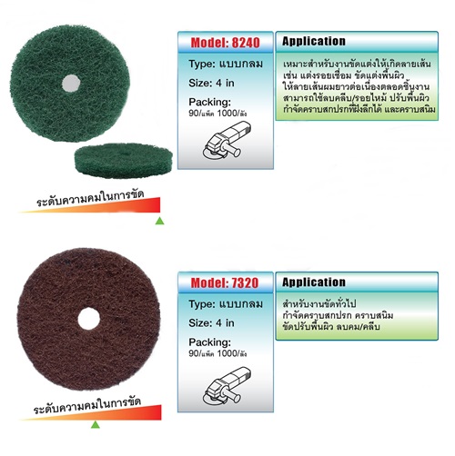 แผ่นใยสังเคราะห์แบบกลม HAND PAD SUMO แผ่นใยสังเคราะห์แบบกลม HAND PAD SUMO