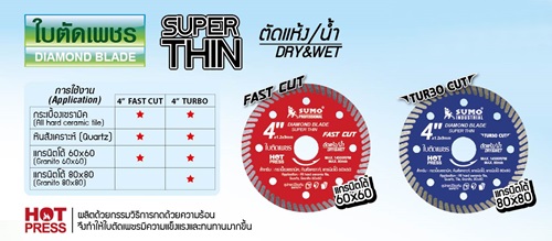 ใบตัดเพชร DIAMOND BLADE SUPER THIN  SUMO