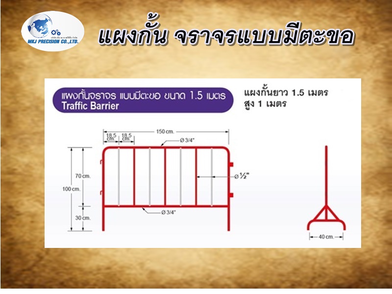 แผงกั้น จราจรแบบมีตะขอ
